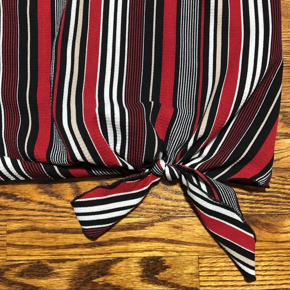 Dynamite chiffon striped tank top with tie bottom - Picture 3 of 3